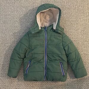 Mini Boden Kids Padded Coat in Green